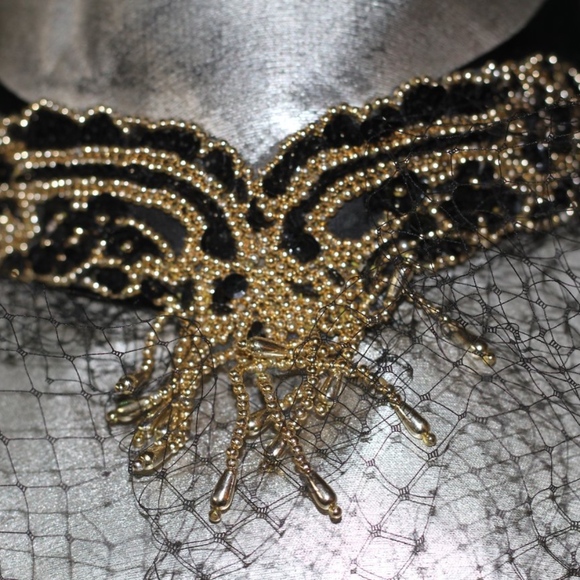 90\'s Silver & Gold Decorative Wide Brim Hat main image 5